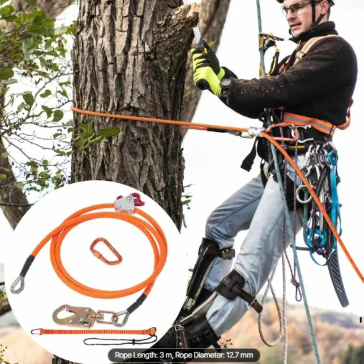 12.7mm Steel Core Flipline,10ft(3m) Arborist Flip - Image 2