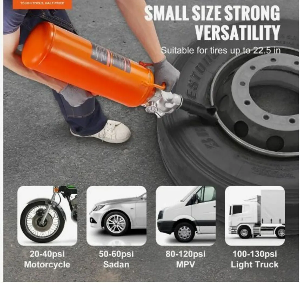 Tire Seater, 2.1 Gal/8 L Air Tire Blaster - Image 1
