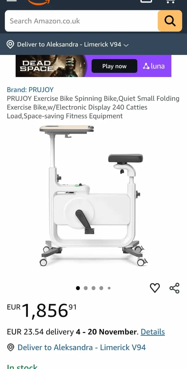 Excercise bike with laptop table - Image 1