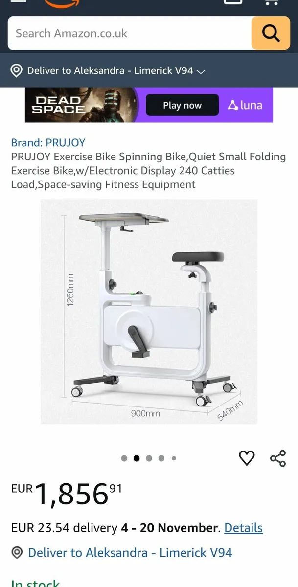 Excercise bike with laptop table - Image 2