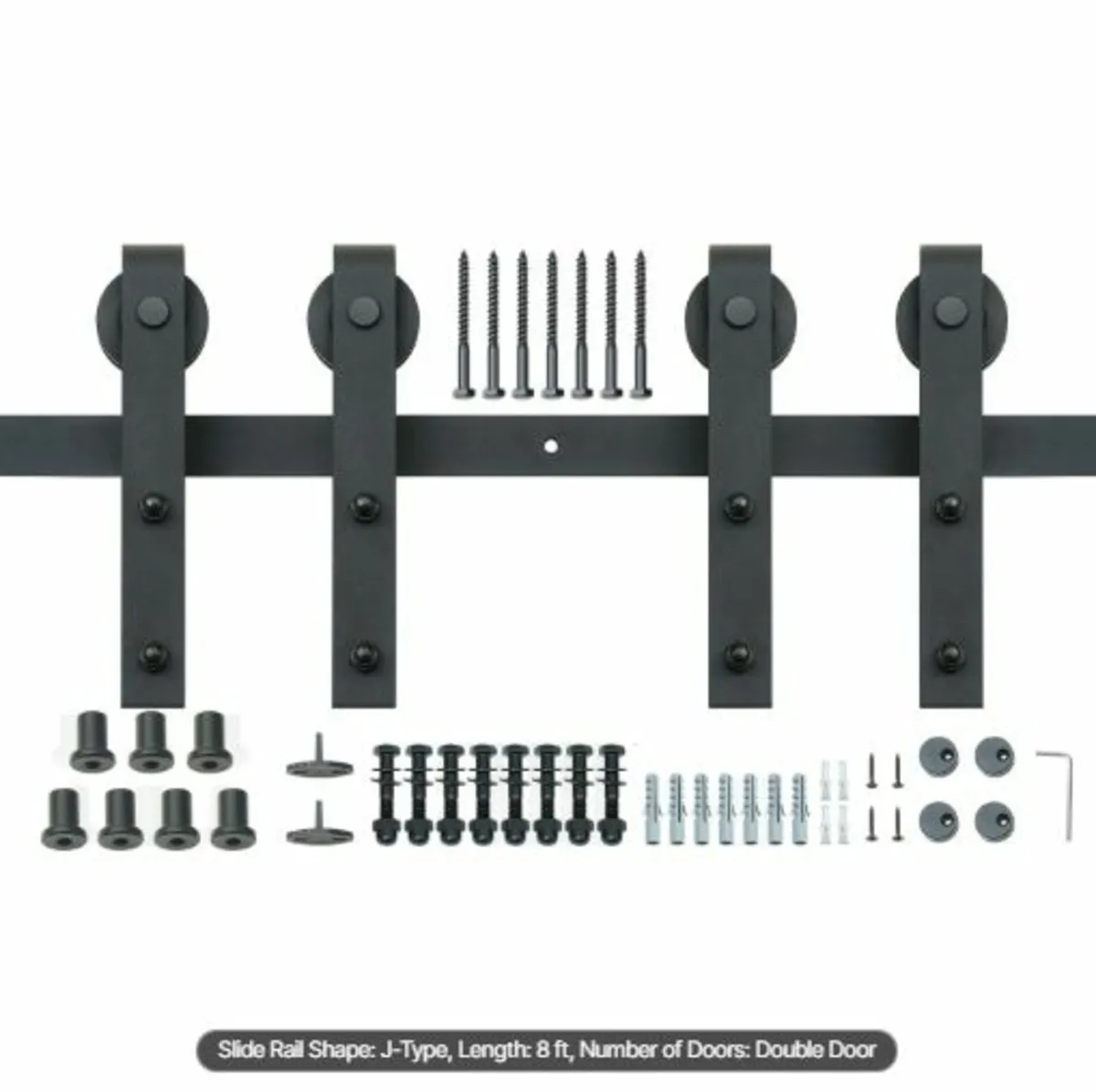 243.8 cm Sliding Barn Door Hardware Kit, 149.7 kg - Image 3