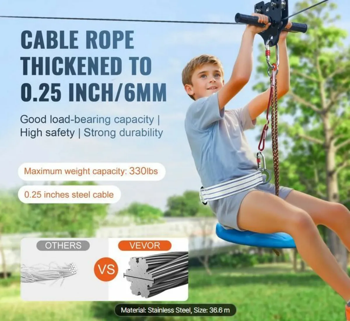36.6m Zipline Kit for Kids and Adult - Image 2
