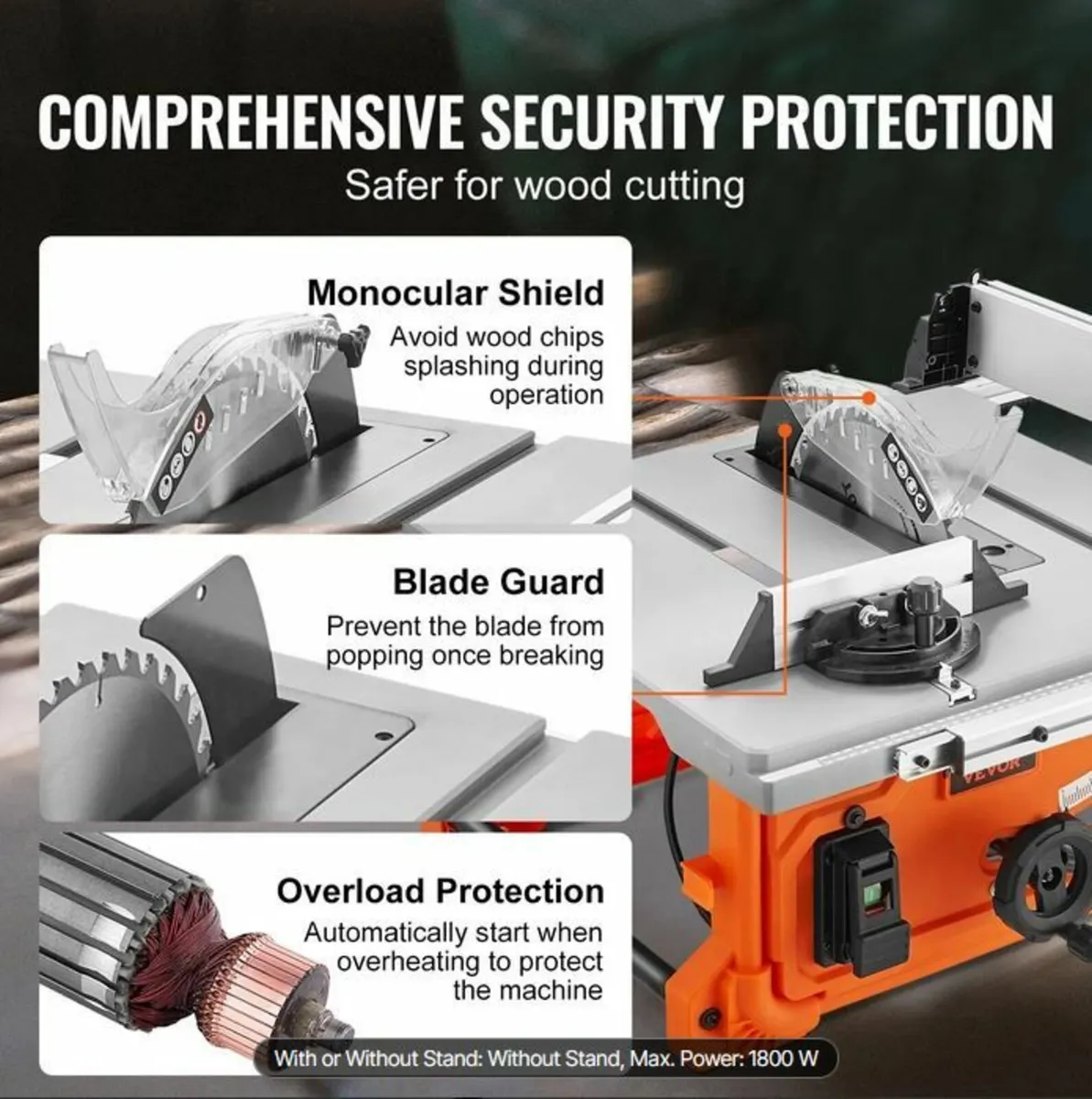 1800 W Table Saw Electric Cutting Machine - Image 3