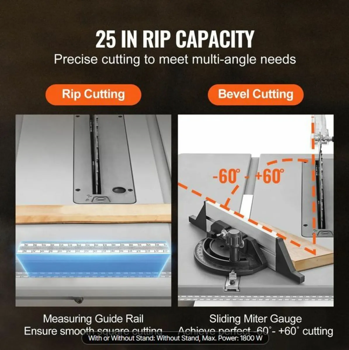 25.4 cm  Electric  Table Saw w/ Stand - Image 2