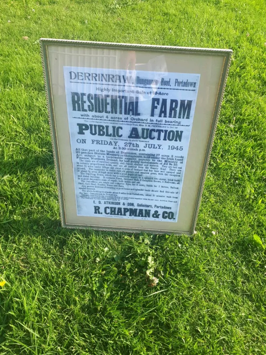 1945 Public Auction Notice Sign - Image 1
