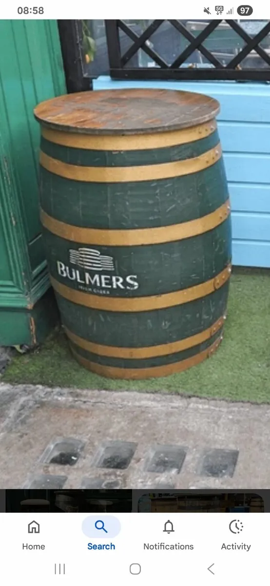 Wanted whiskey beer barrell with tabletop - Image 3