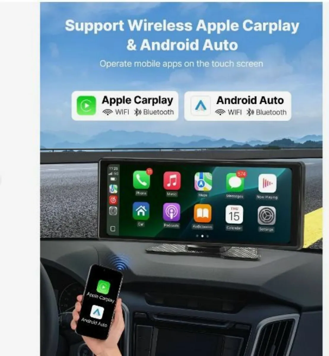 Wireless Car Stereo, 254 mm HD - Image 2