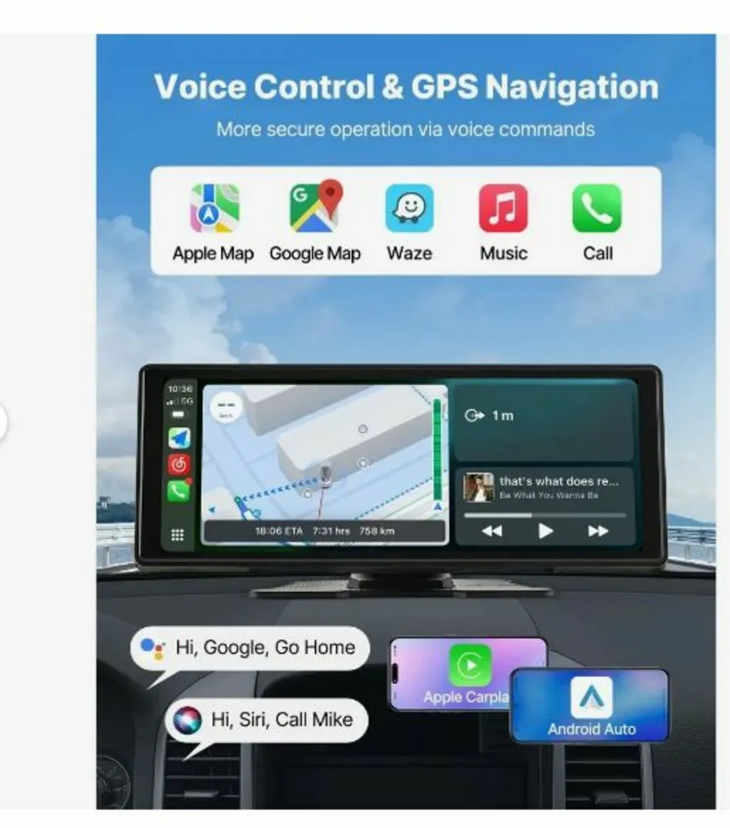 Wireless Car Stereo, 254 mm HD - Image 3