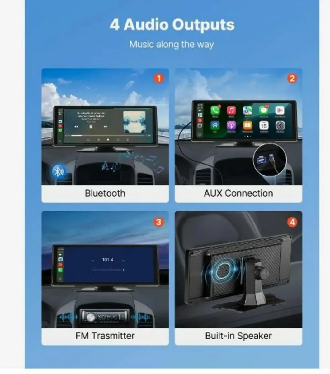 Wireless Car Stereo, 254 mm HD - Image 4