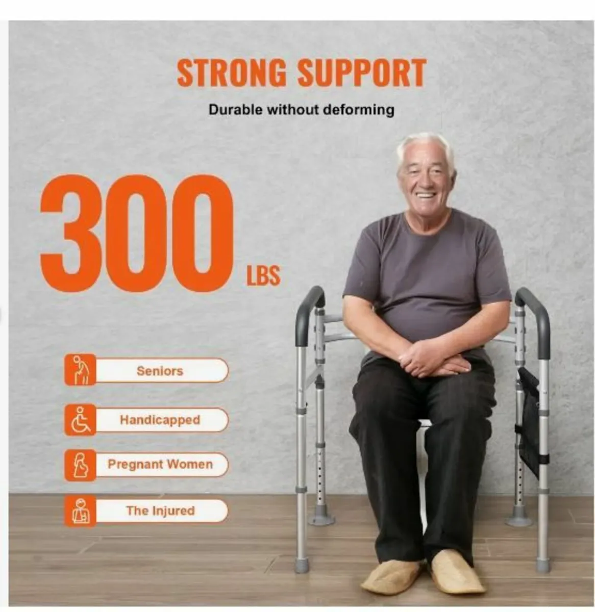 Toilet Safety Rail, 300 LBS Foldable - Image 4