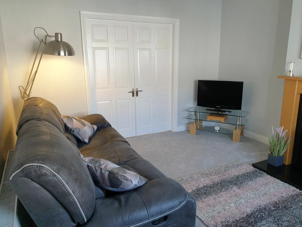 Recliner Sofa Suite 3  & 2 Seater Grey Fabric - Image 2