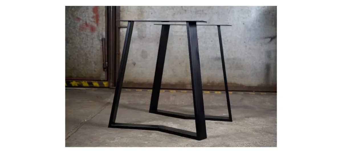 Trapezoid Dining Table & Bench Seat Legs - Black - Image 3