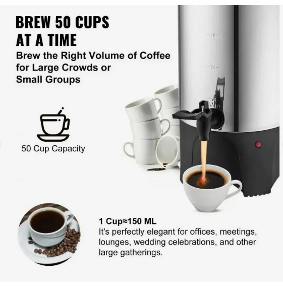 Commercial Coffee Urn, 50 Cups - Image 4