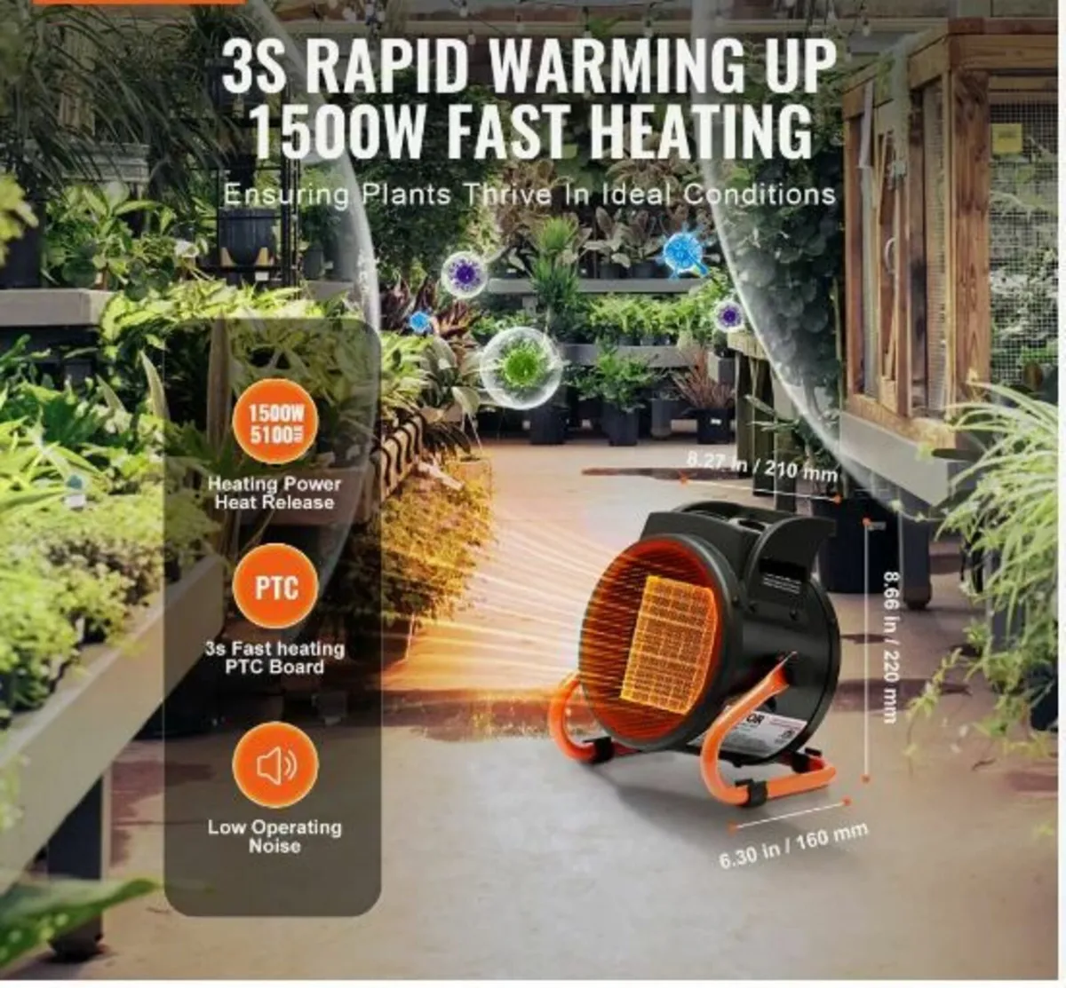 Greenhouse Heater, 2000W - Image 3