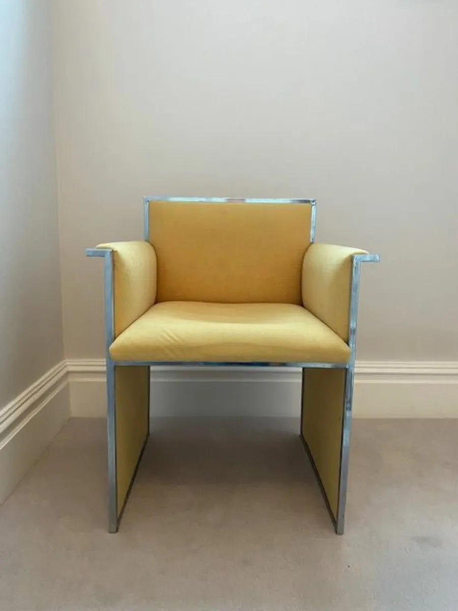 1970s Italian Chrome Chairs, Set of 2 in Yellow - Image 2