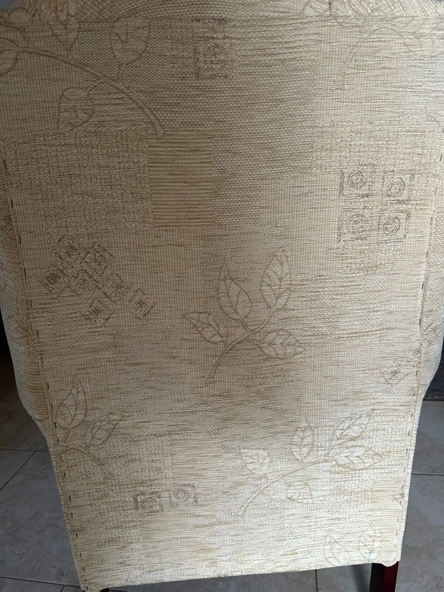 Cream Floral Detail Armchair - Image 3