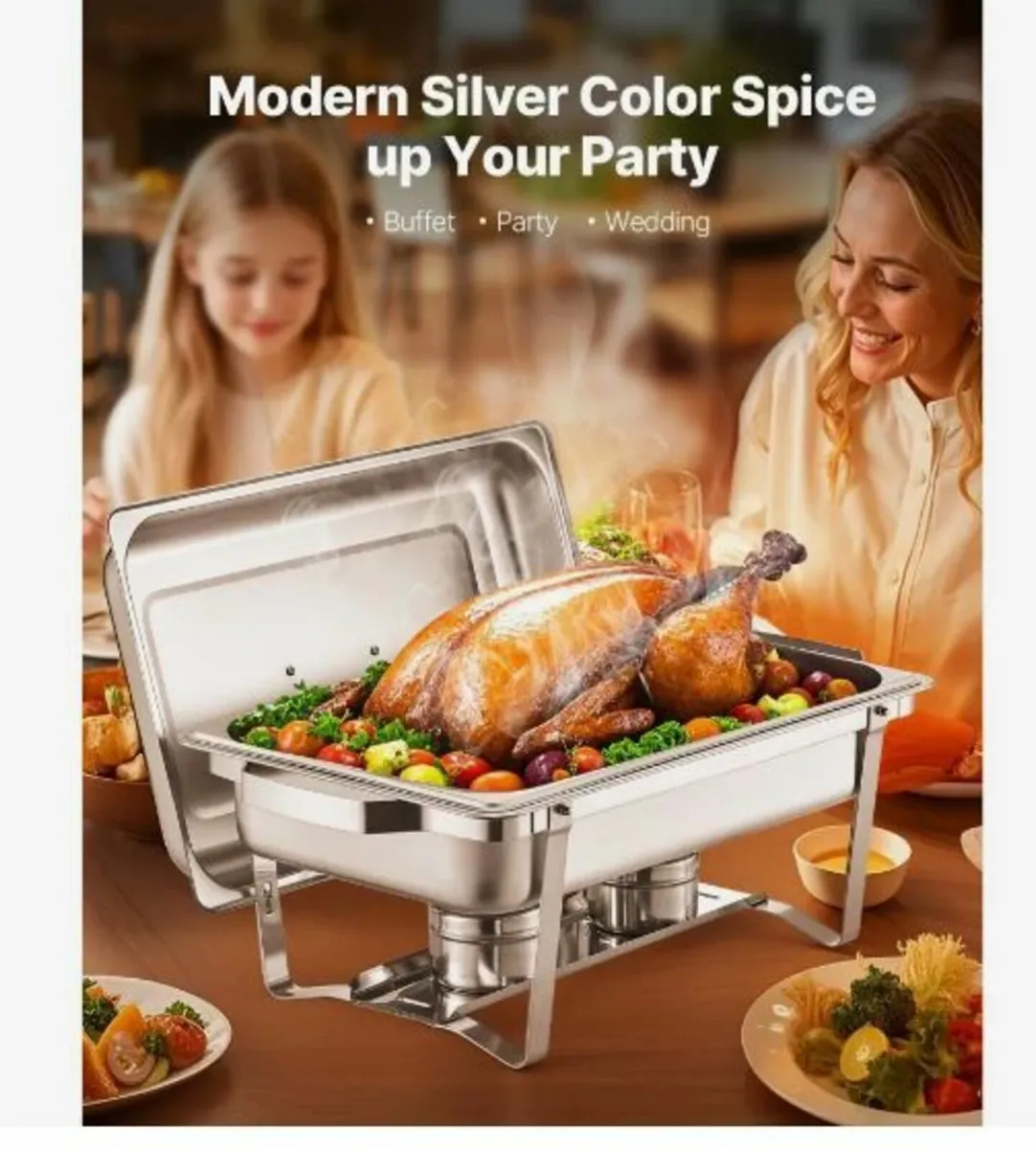 Chafing Dish Buffet Set, 8 Qt 4 Pack - Image 2