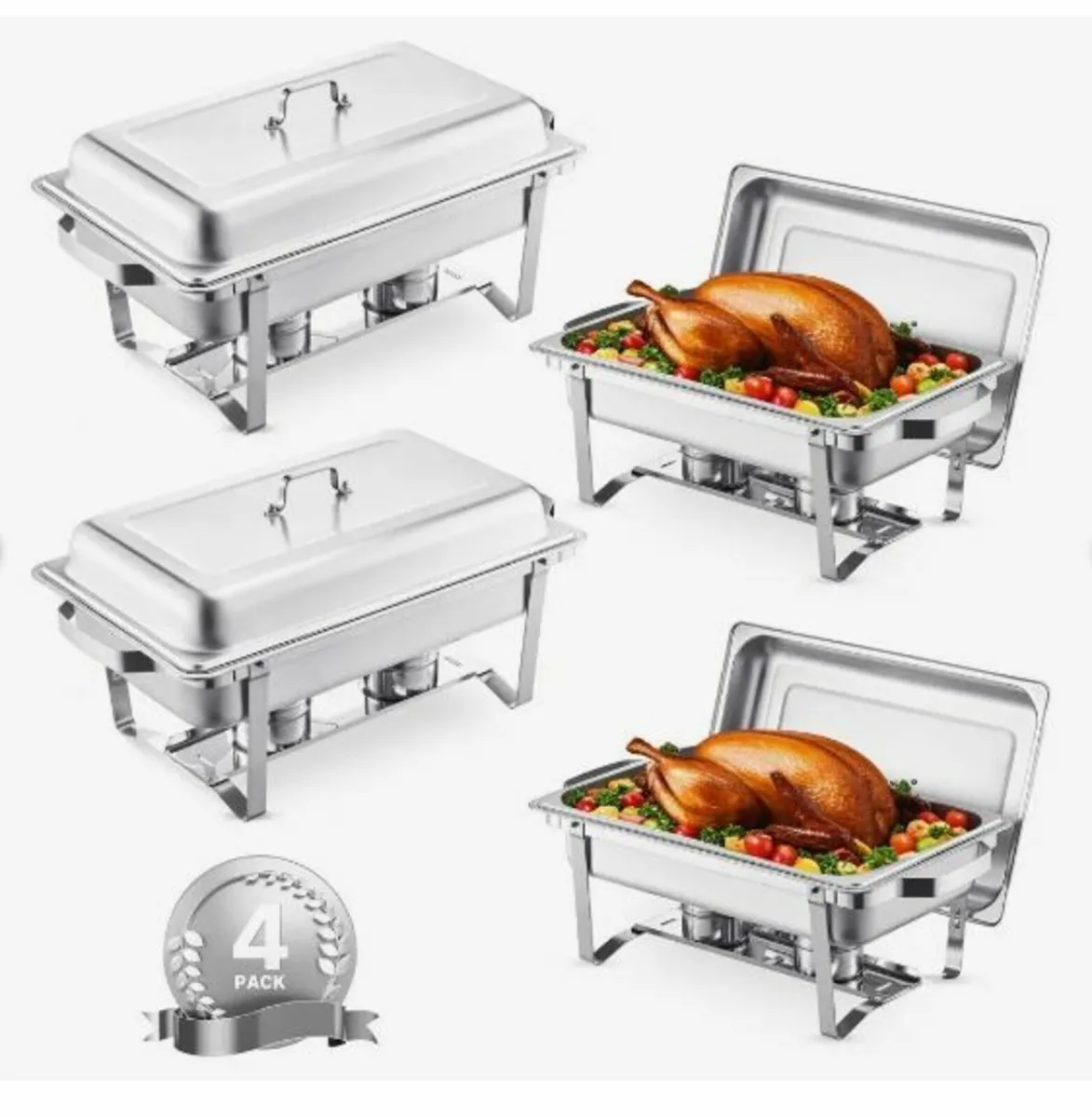 Chafing Dish Buffet Set, 8 Qt 4 Pack - Image 3