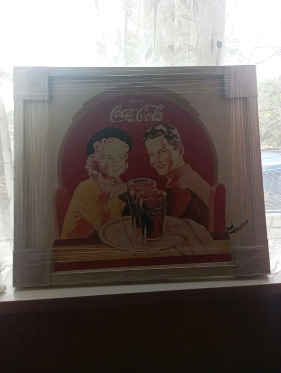 HAND PAINTED COCA COLA WALL MOUNTED PAINTING - Image 1