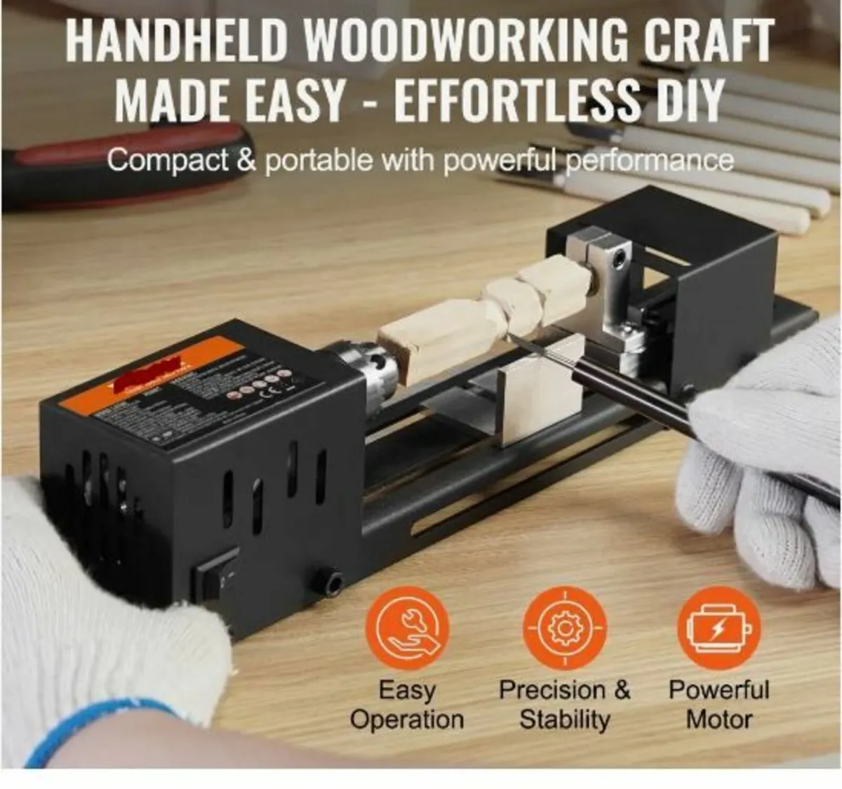 Mini Lathe Machine, 7 cm x 16 cm - Image 3