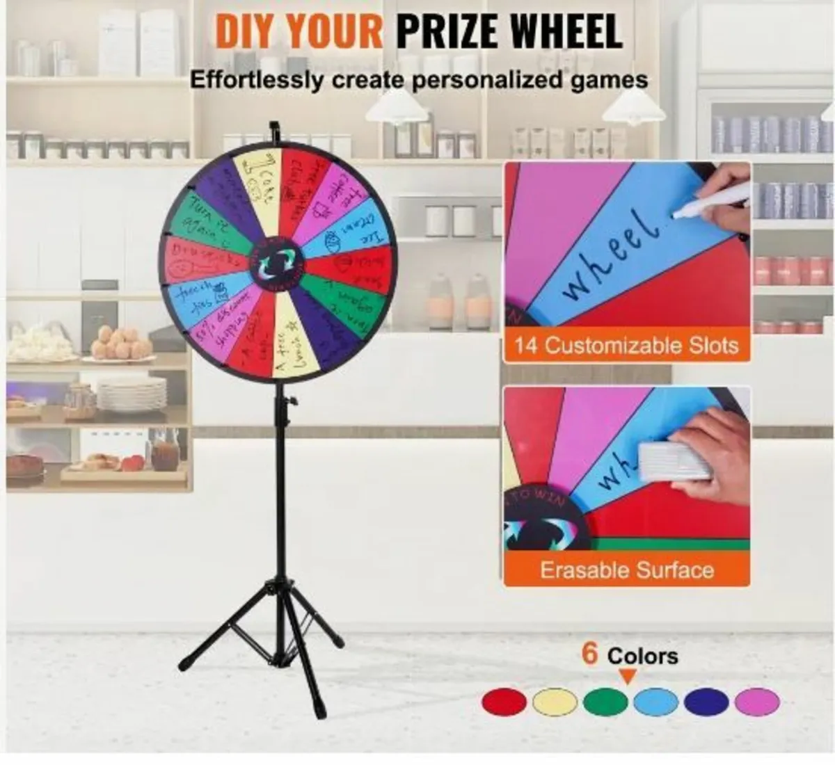 24” Color Prize Wheel Tripod Floor Stand - Image 2
