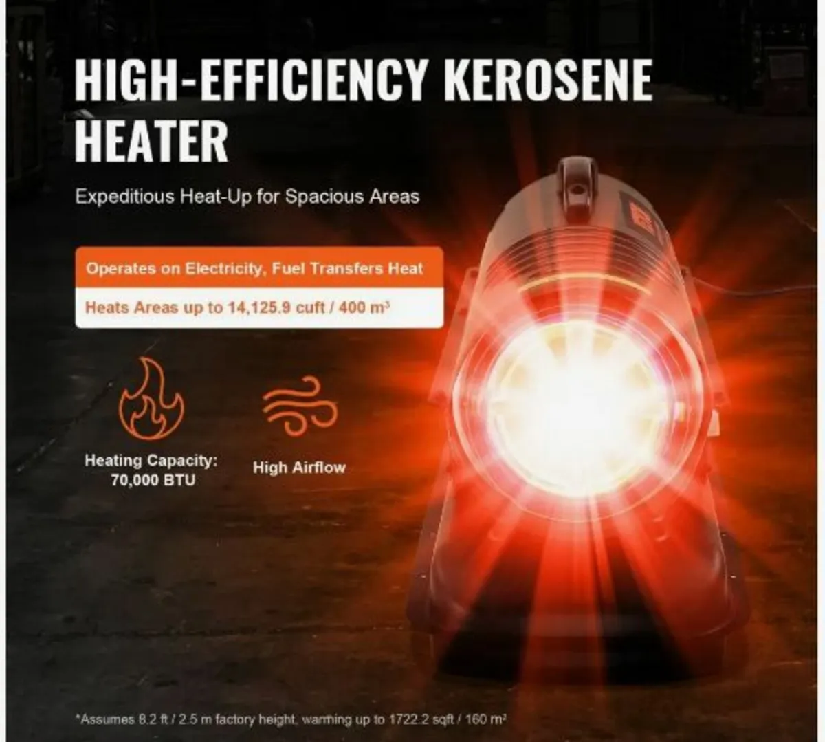 Kerosene/Diesel Forced Air Heater, 70000Btu - Image 3