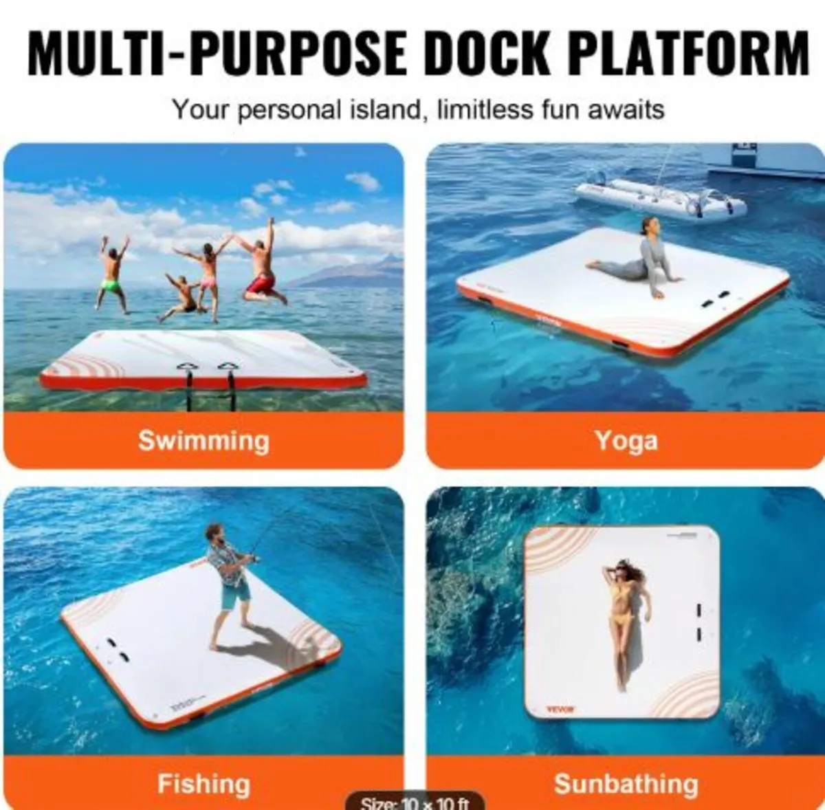 Inflatable Floating Dock,10 x10FT Inflatable Dock - Image 2