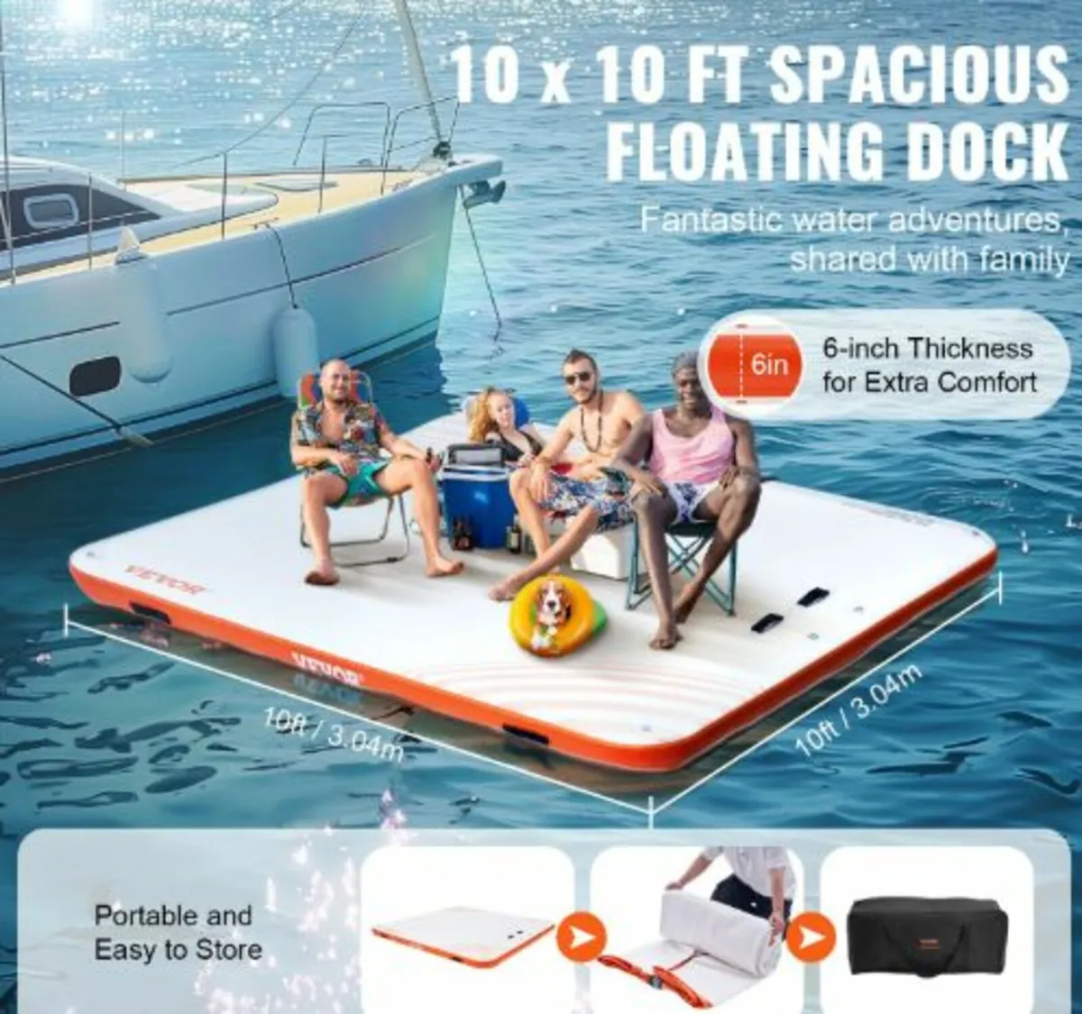 Inflatable Floating Dock,10 x10FT Inflatable Dock - Image 4