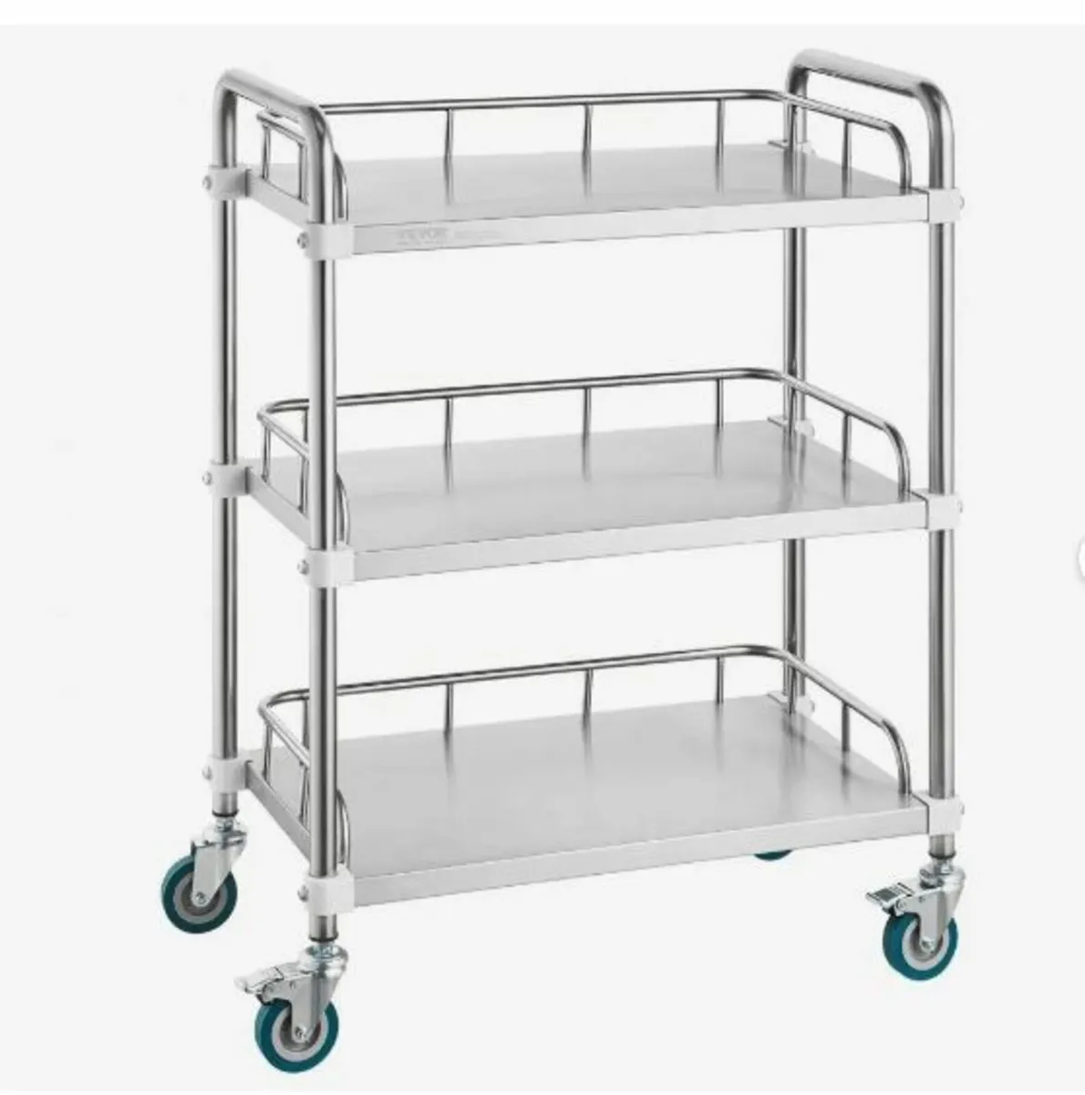 Lab Rolling Cart, 3-Shelf Stainless Steel - Image 3