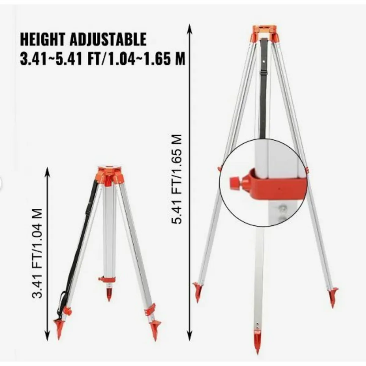 1.65M Aluminum Tripod + 5M 5 Section Dumpy Laser - Image 4