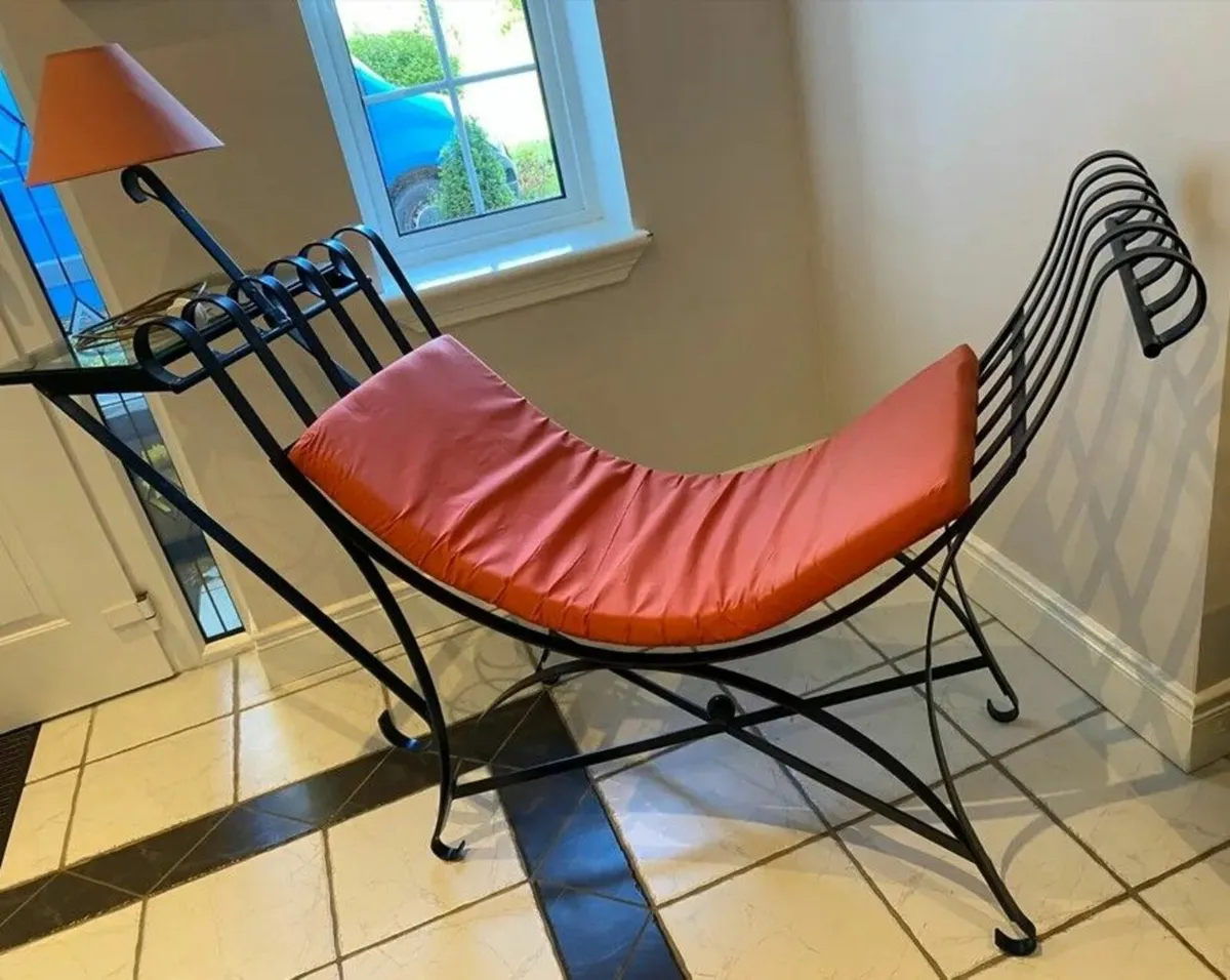 Curved Metal Hall Bench Seat