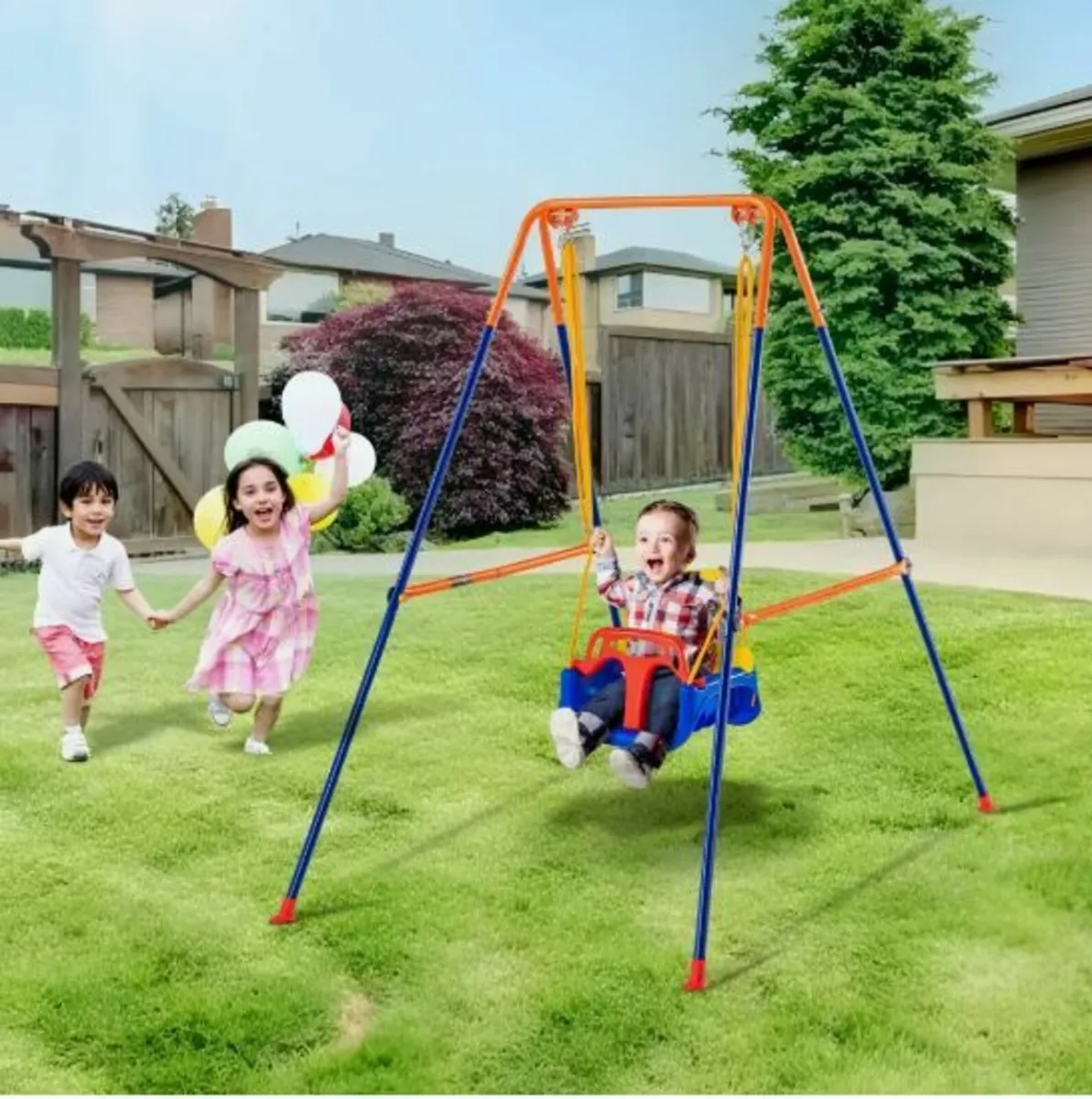 Swing Sets for Backyard, 3-in-1 Toddler - Image 1