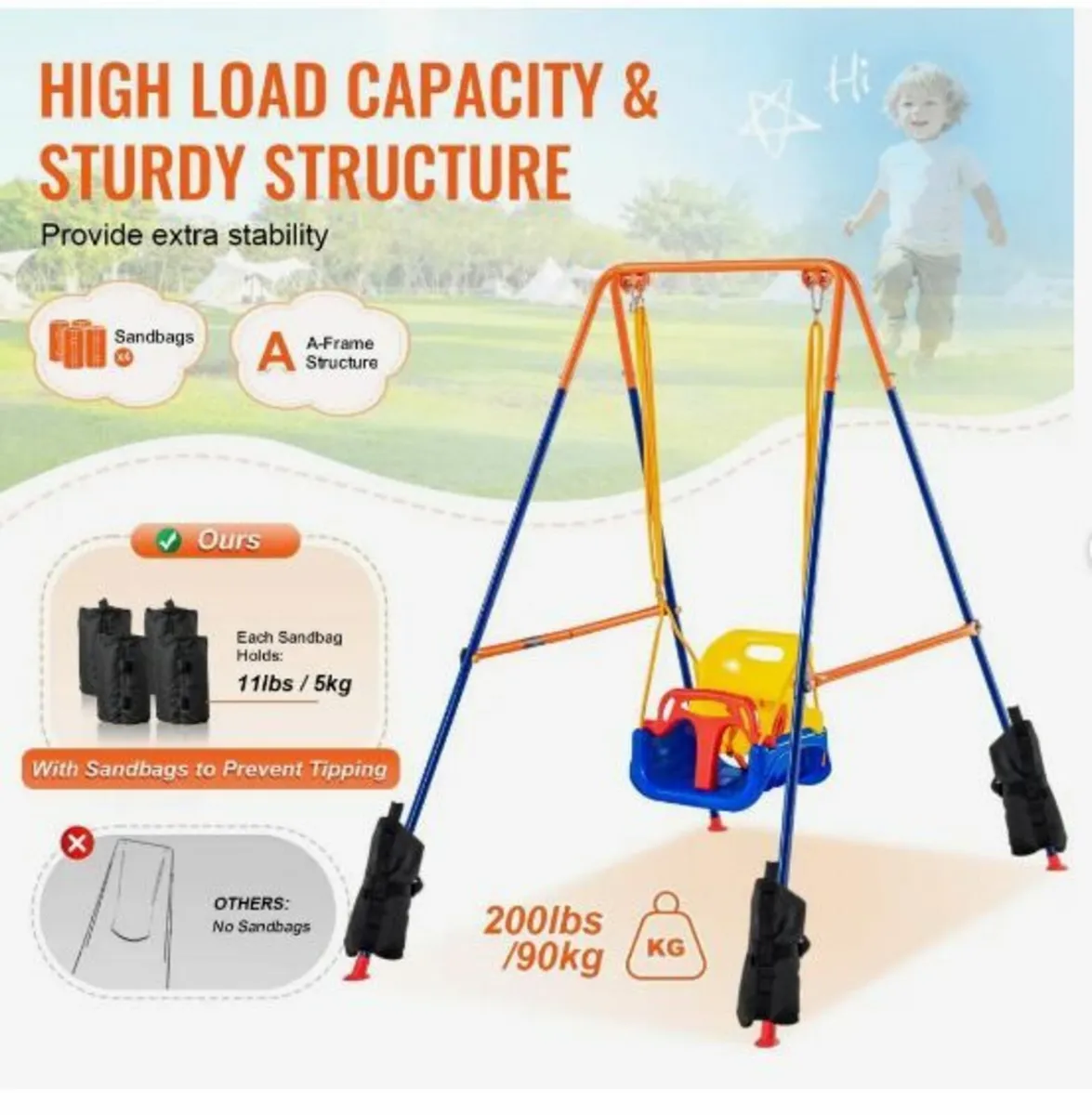 Swing Sets for Backyard, 3-in-1 Toddler - Image 2