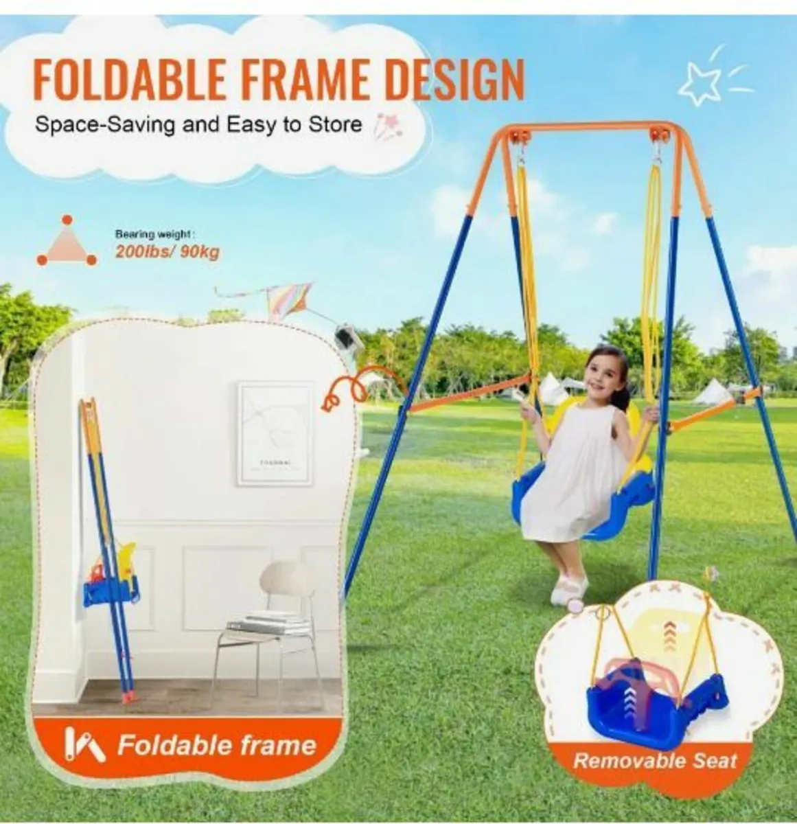 Swing Sets for Backyard, 3-in-1 Toddler - Image 3
