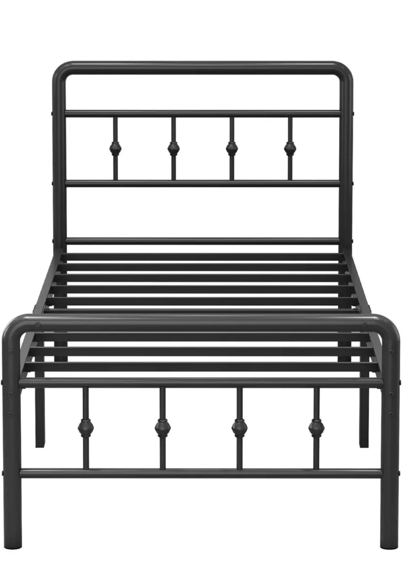 Small Single Bed Frame with Victorian Headboard an - Image 2