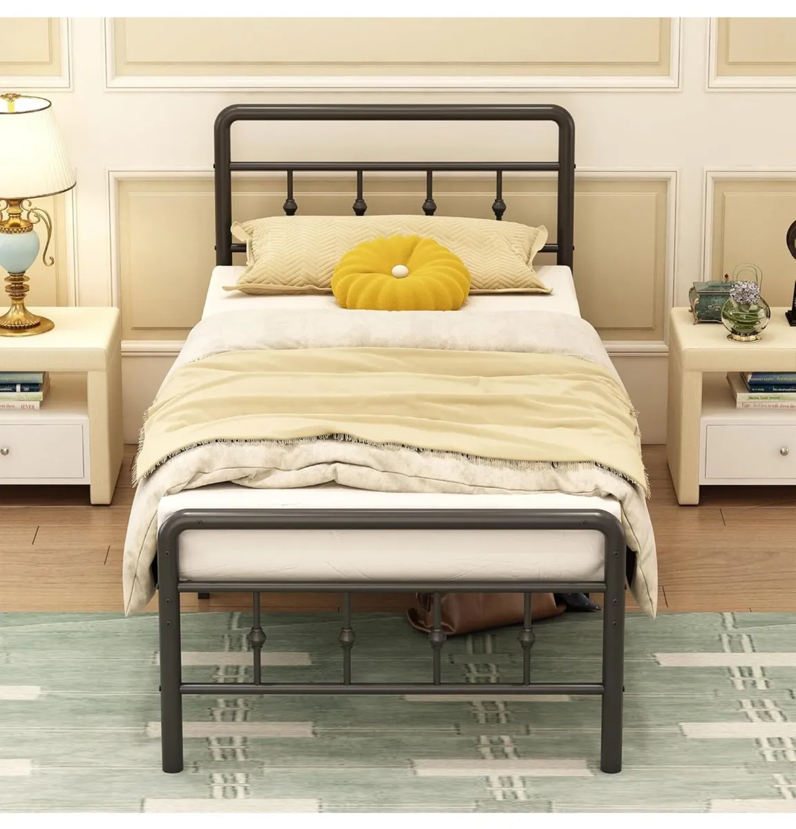 Small Single Bed Frame with Victorian Headboard an - Image 1