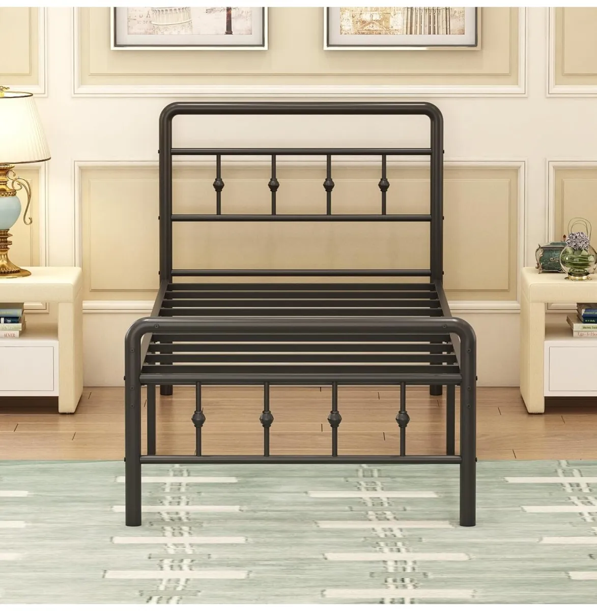 Small Single Bed Frame with Victorian Headboard an - Image 3