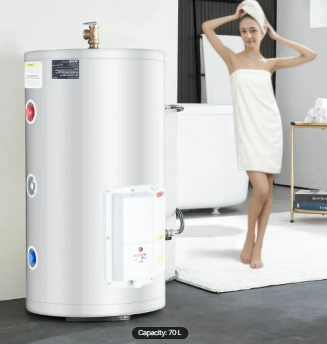 Electric Water Heater, 18 Gallon Tank Instant Hot - Image 3