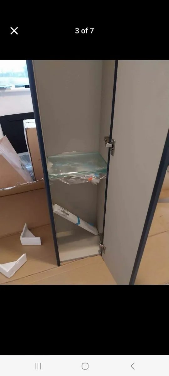Matt Blue Bathroom Cabinet - Image 3