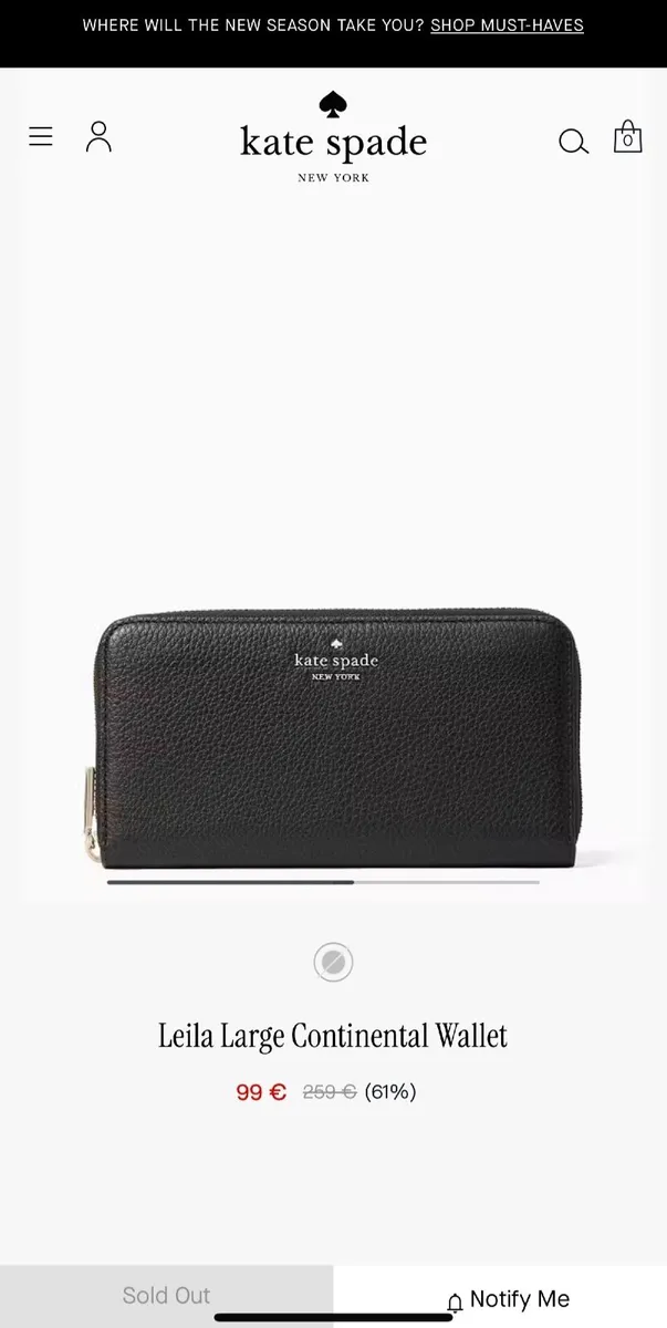 Authentic Kate Spade Large Continental Wallet NEW - Image 1
