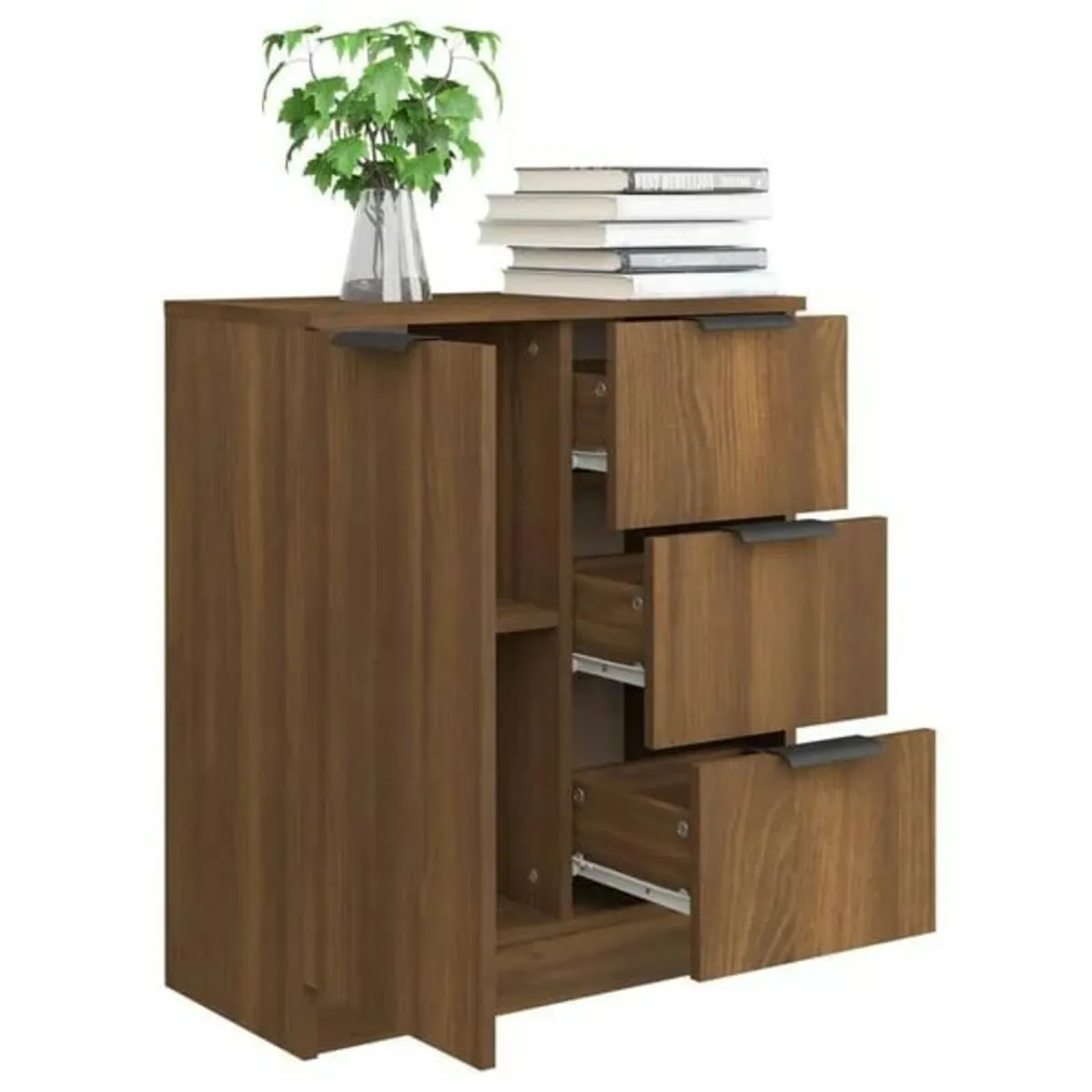 Sideboard Brown Oak Engineered Wood - Image 3
