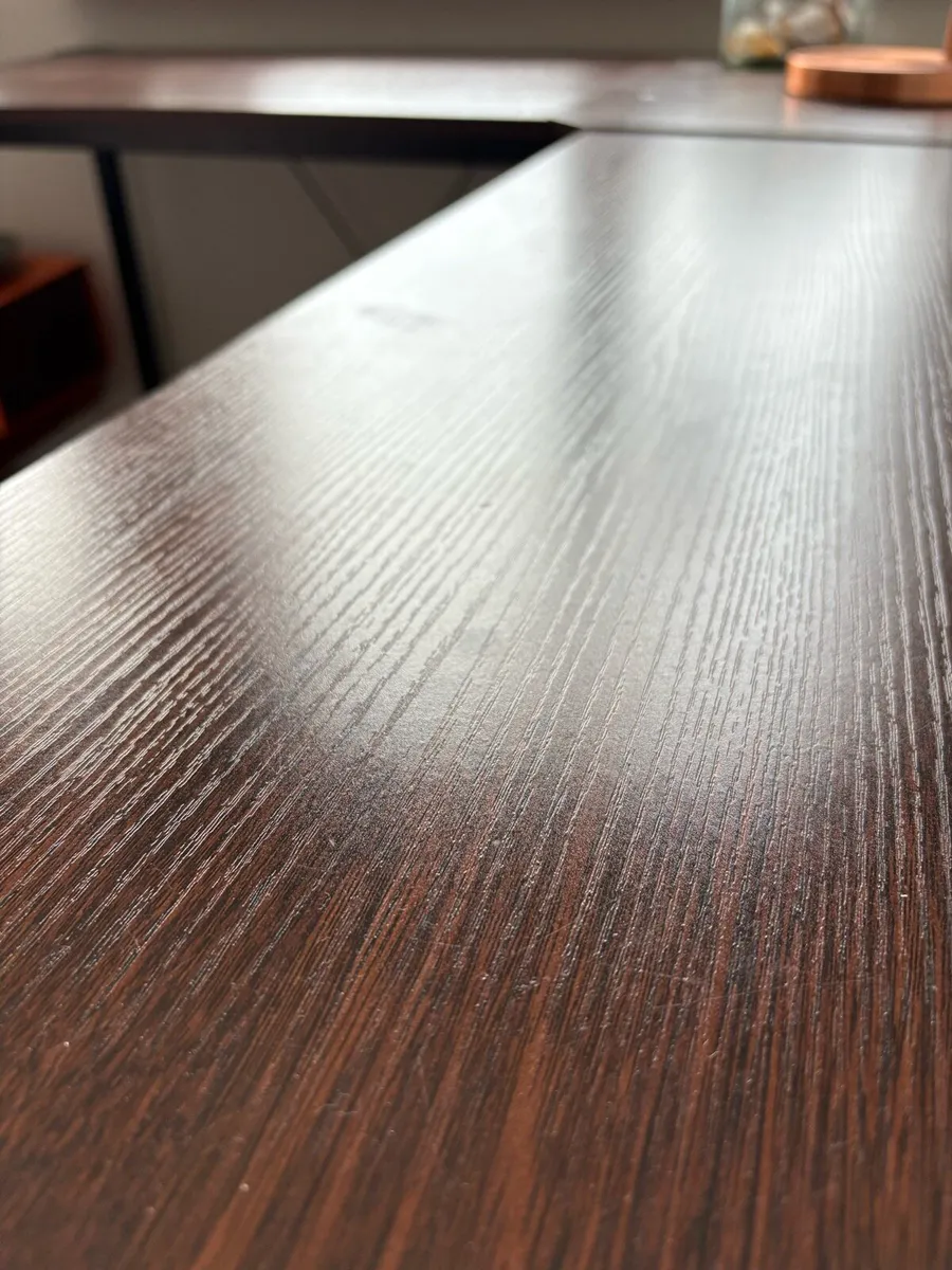 L-Shaped Office Table – Walnut color - Image 4