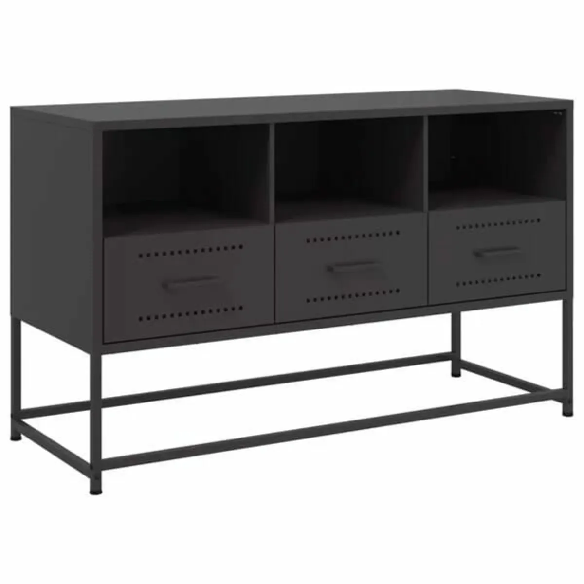 TV Cabinet Black 100.5x39x60.5 cm Steel - Image 2