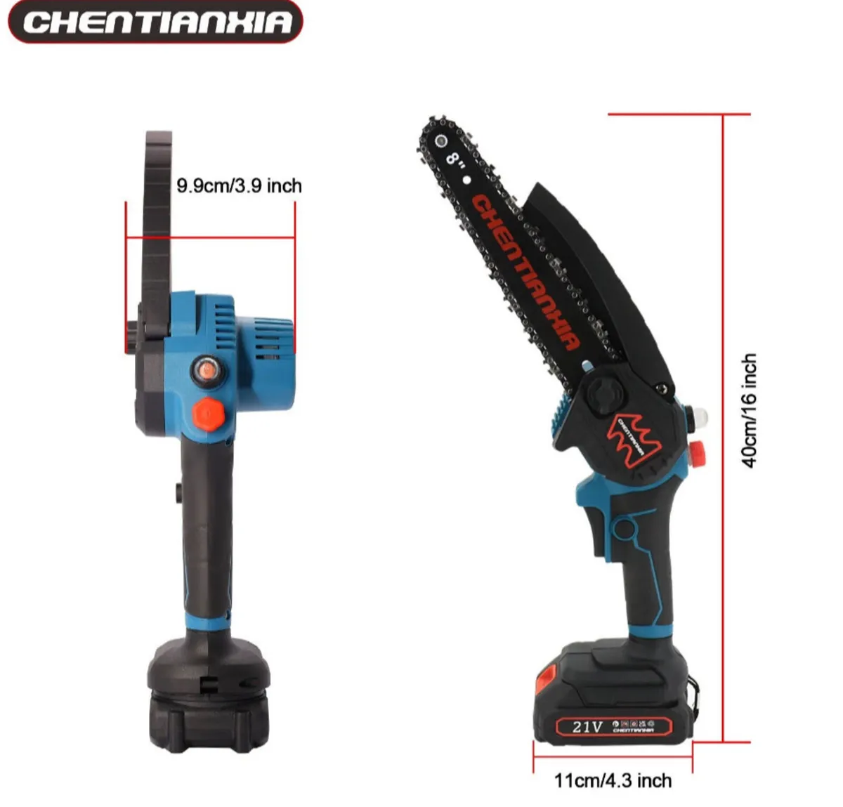 Cordless Mini Chainsaw 8” with 2 Batteries - Image 2