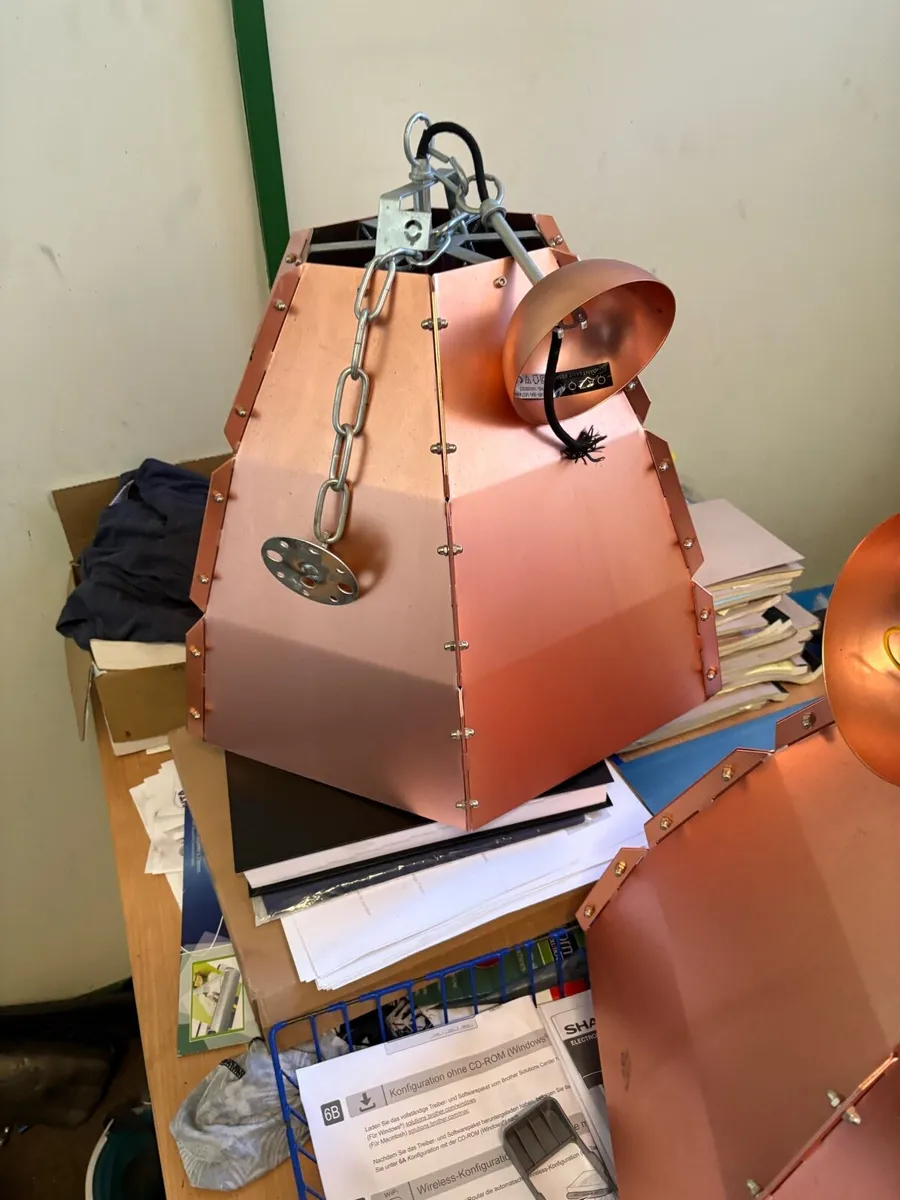 Large copper lights - Image 1