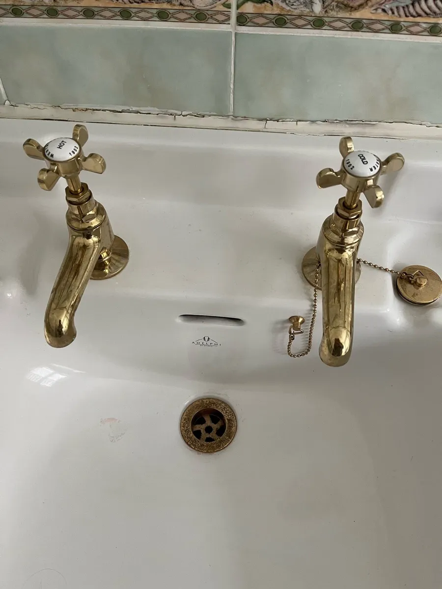 Brass bathroom sink taps - Image 2