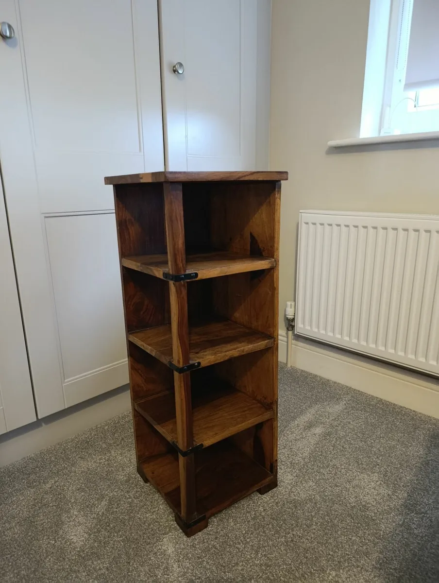 Corner shelf unit, solid wood - Image 1