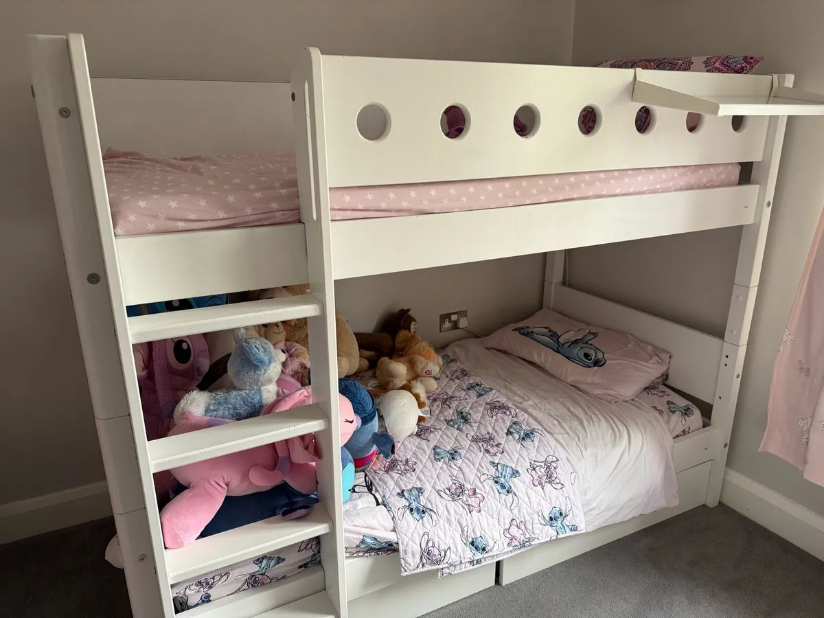 Flexa Bunk Beds White (includes free mattresses) - Image 1
