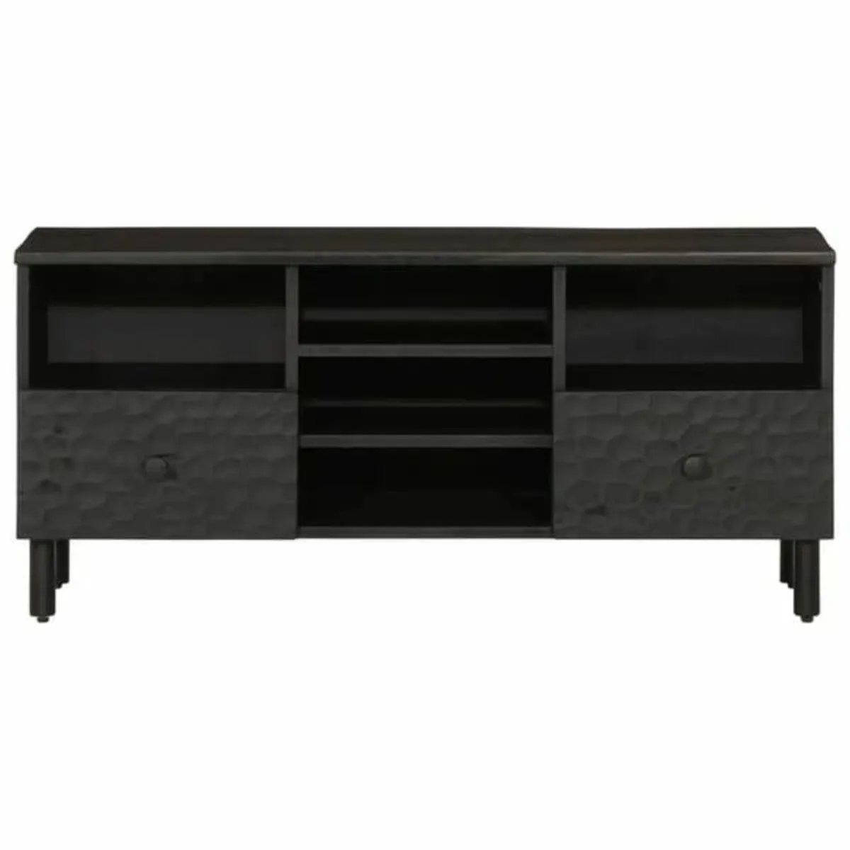 TV Cabinet Black 100x33x46 cm Solid Wood Mango - Image 3