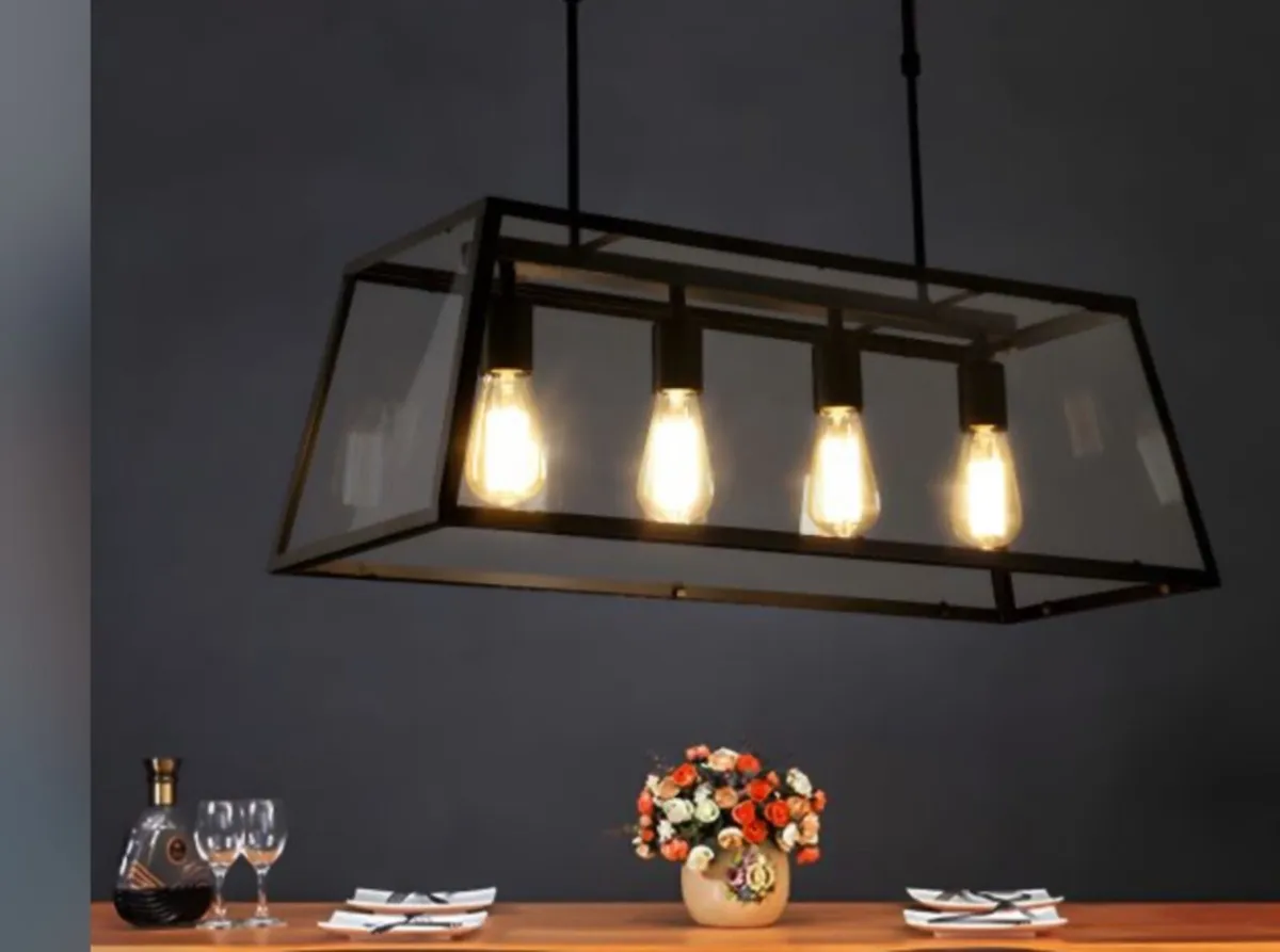 Industrial modern metal glass light - Image 1